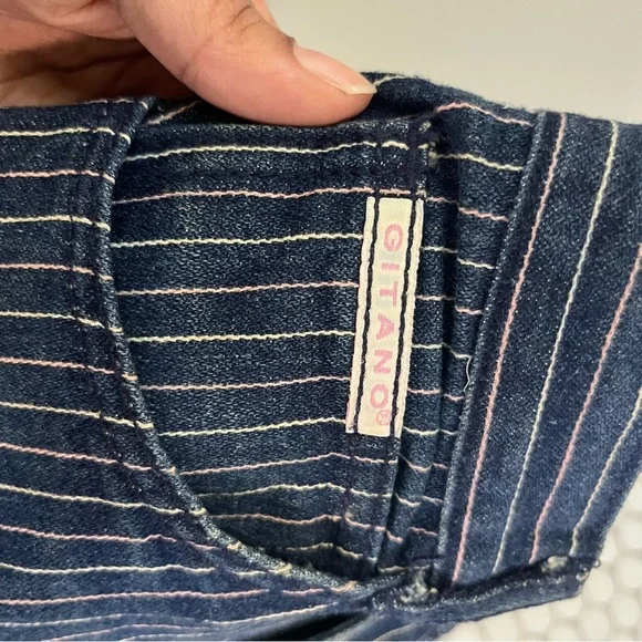 Gitano vintage women’s retro style striped jeans. #vintage #retro. - Picture 7 of 14
